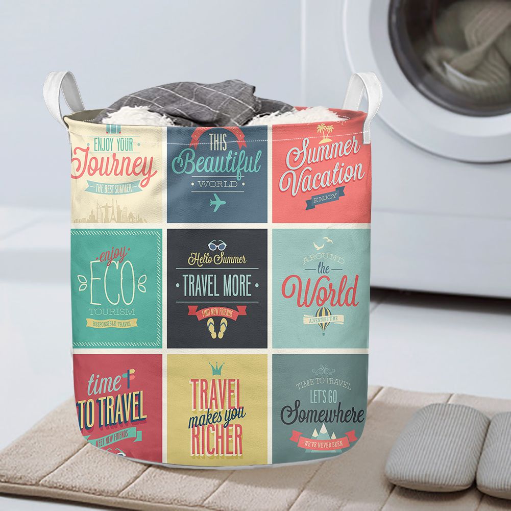 Super Travel Icons Designed Laundry Baskets
