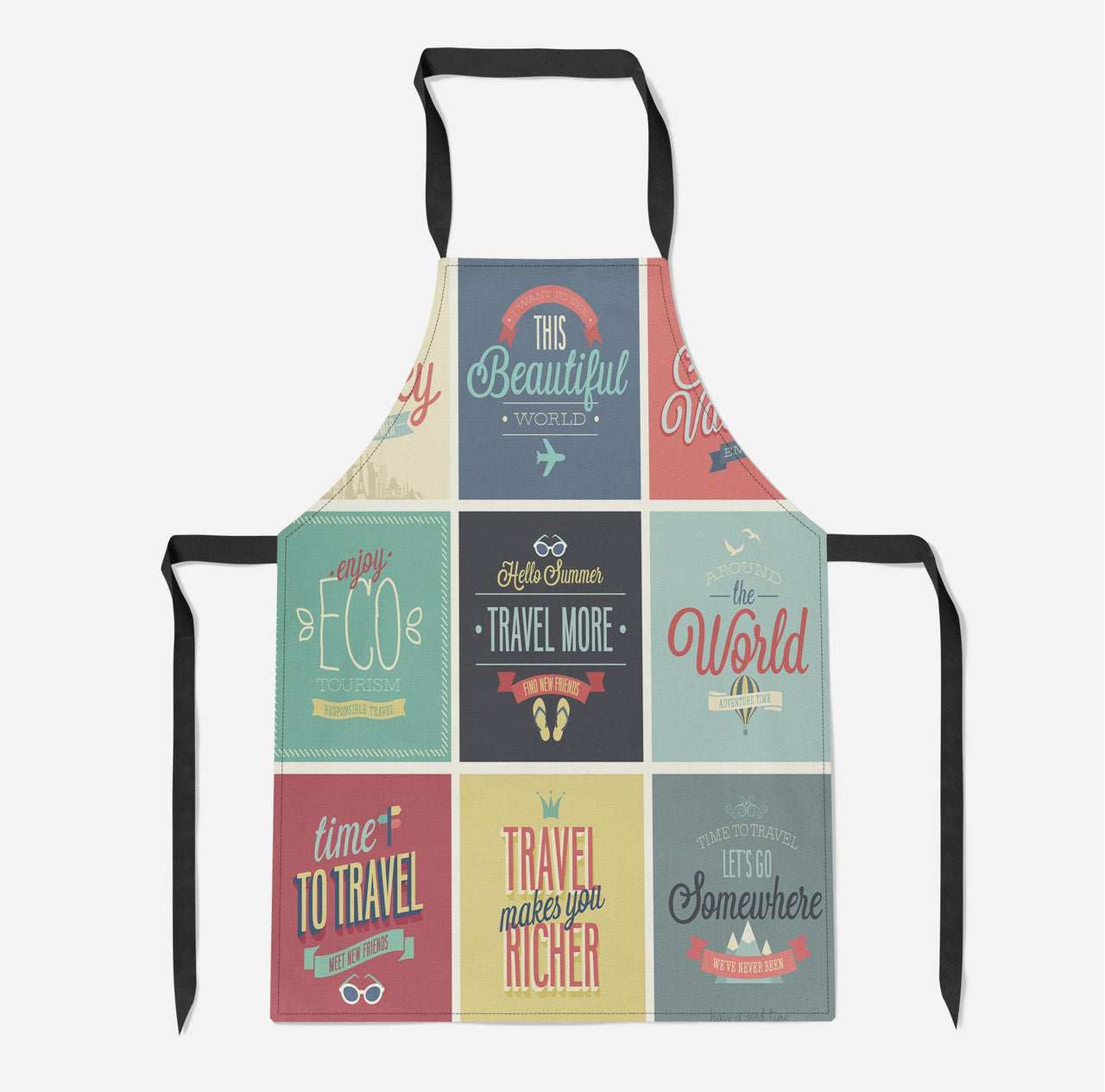 Super Travel Icons Designed Kitchen Aprons