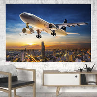 Thumbnail for Super Aircraft over City at Sunset Printed Canvas Posters (1 Piece)