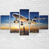 Thumbnail for Super Aircraft over City at Sunset Multiple Canvas Poster