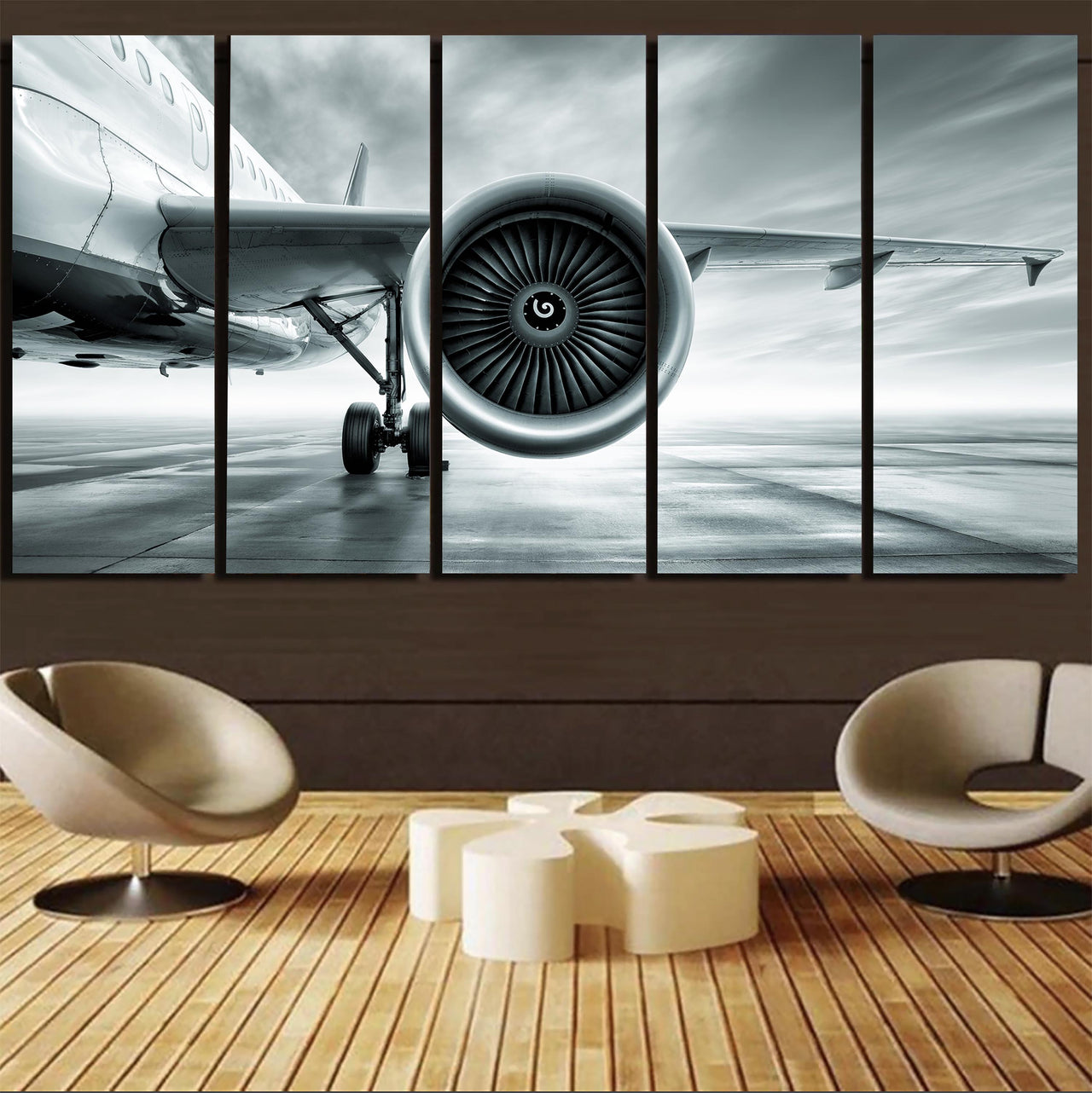 Super Cool Airliner Jet Engine Canvas Prints (5 Pieces)
