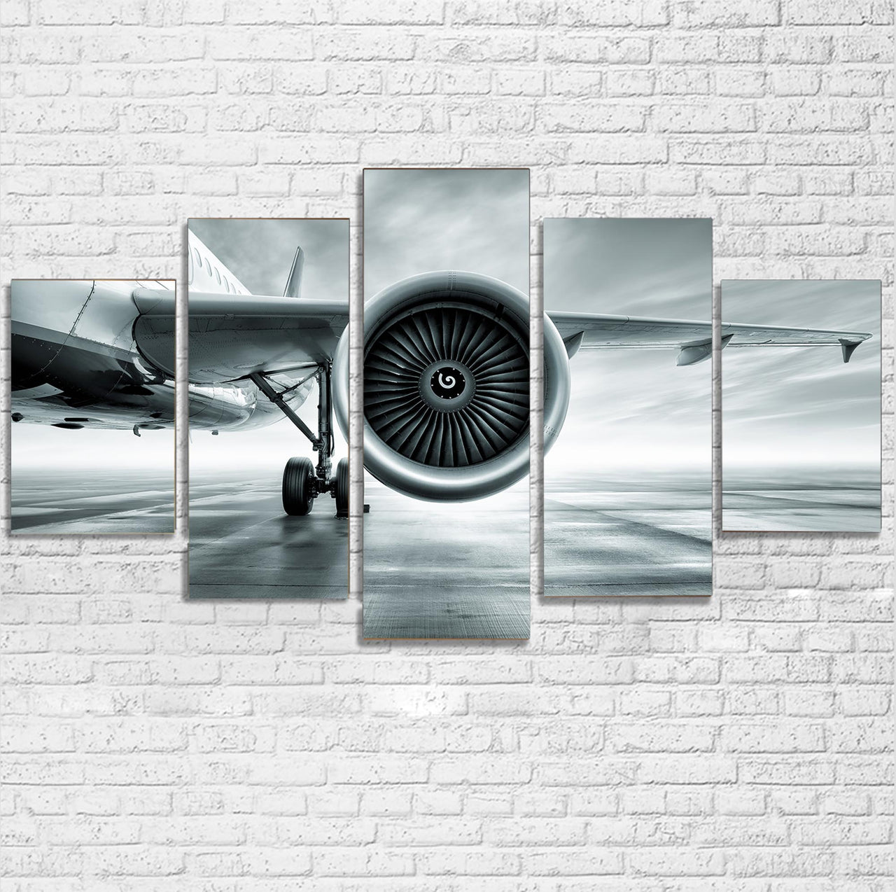 Super Cool Airliner Jet Engine Printed Multiple Canvas Poster