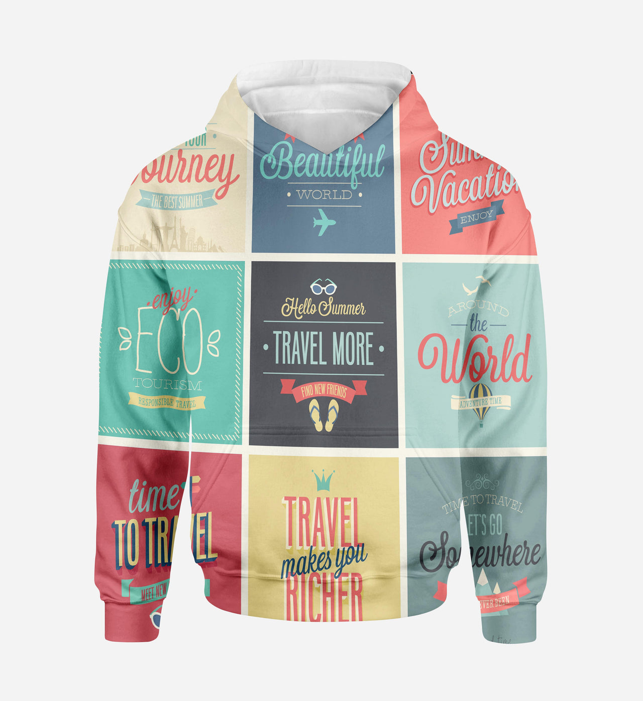 Super Travel Icons Printed 3D Hoodies