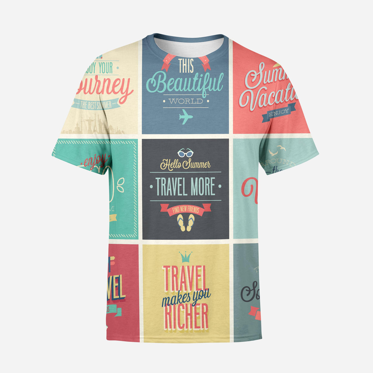 Super Travel Icons Printed 3D T-Shirts