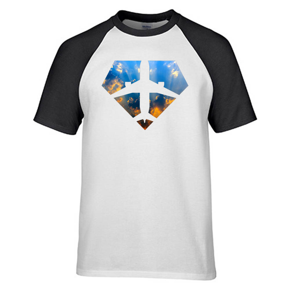 Supermen of The Skies (Sunrise) Designed Raglan T-Shirts