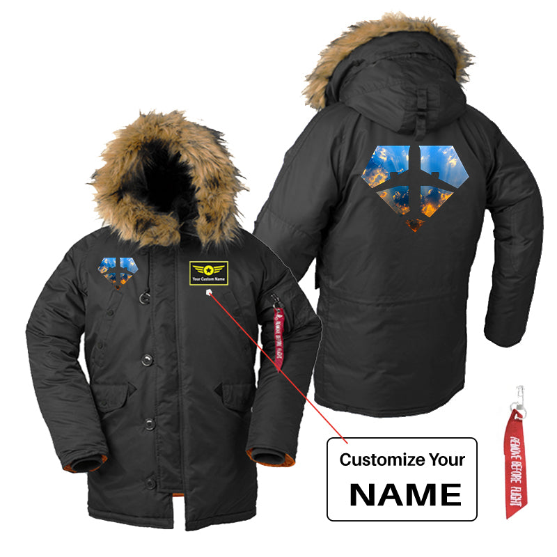 Supermen of The Skies (Sunrise) Designed Parka Bomber Jackets