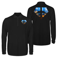 Thumbnail for Supermen of The Skies (Sunrise) Designed Long Sleeve Polo T-Shirts (Double-Side)