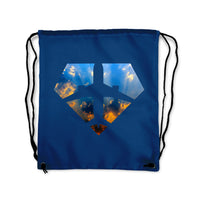 Thumbnail for Supermen of The Skies (Sunrise) Designed Drawstring Bags