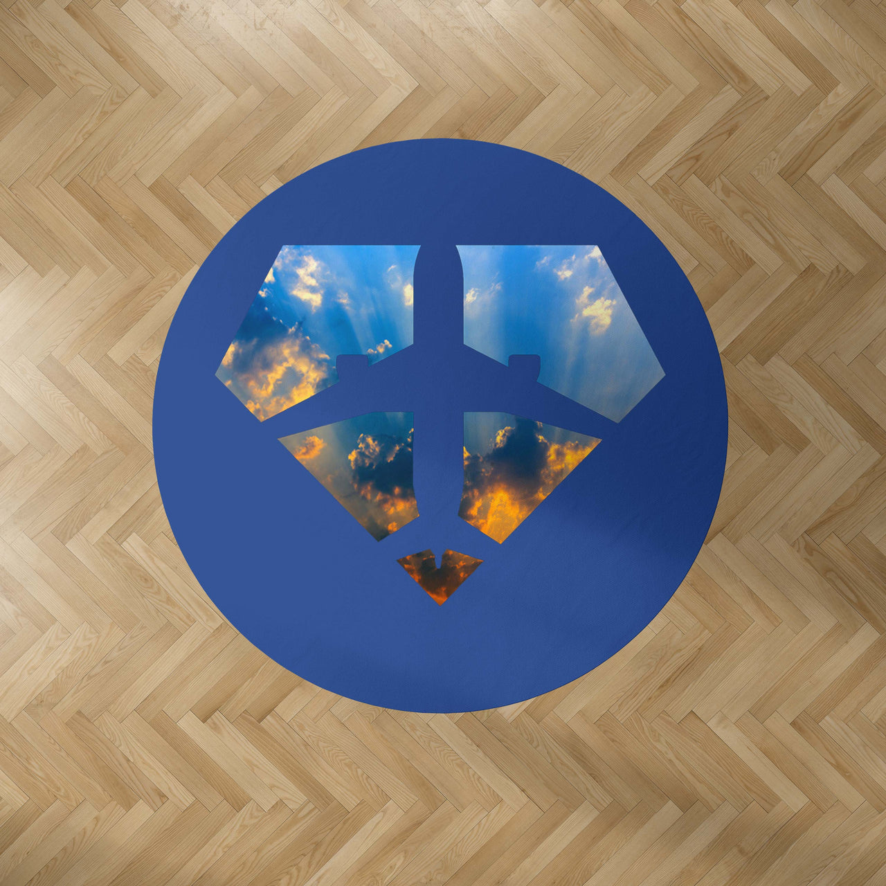 Supermen of The Skies (Sunrise) Designed Carpet & Floor Mats (Round)