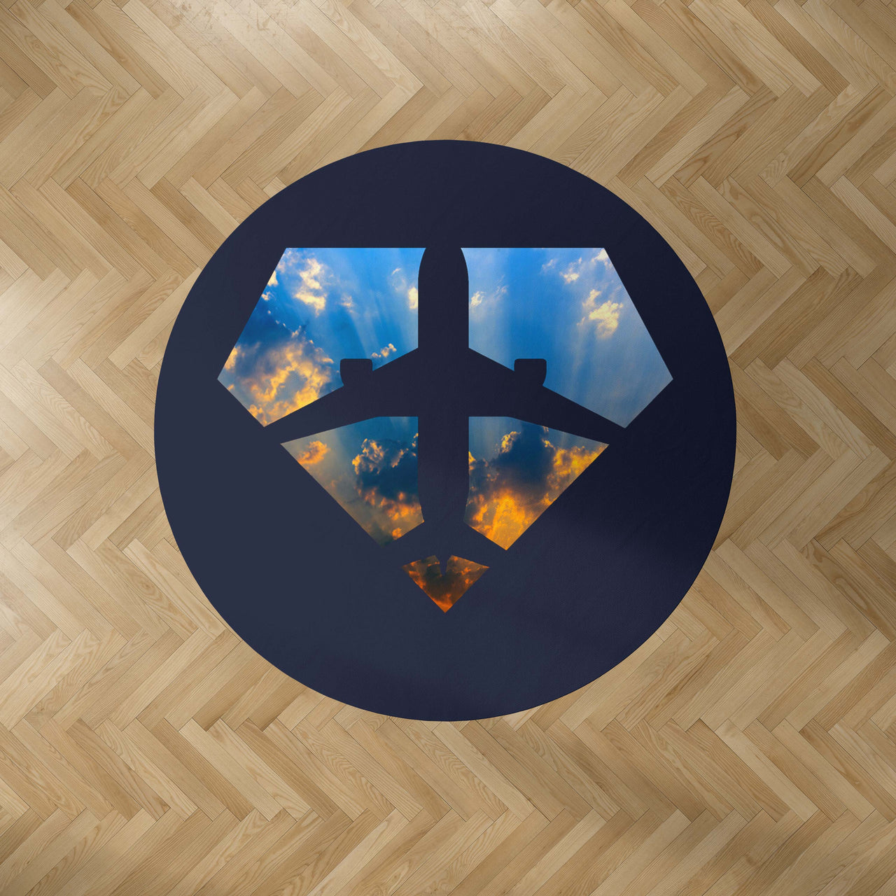 Supermen of The Skies (Sunrise) Designed Carpet & Floor Mats (Round)