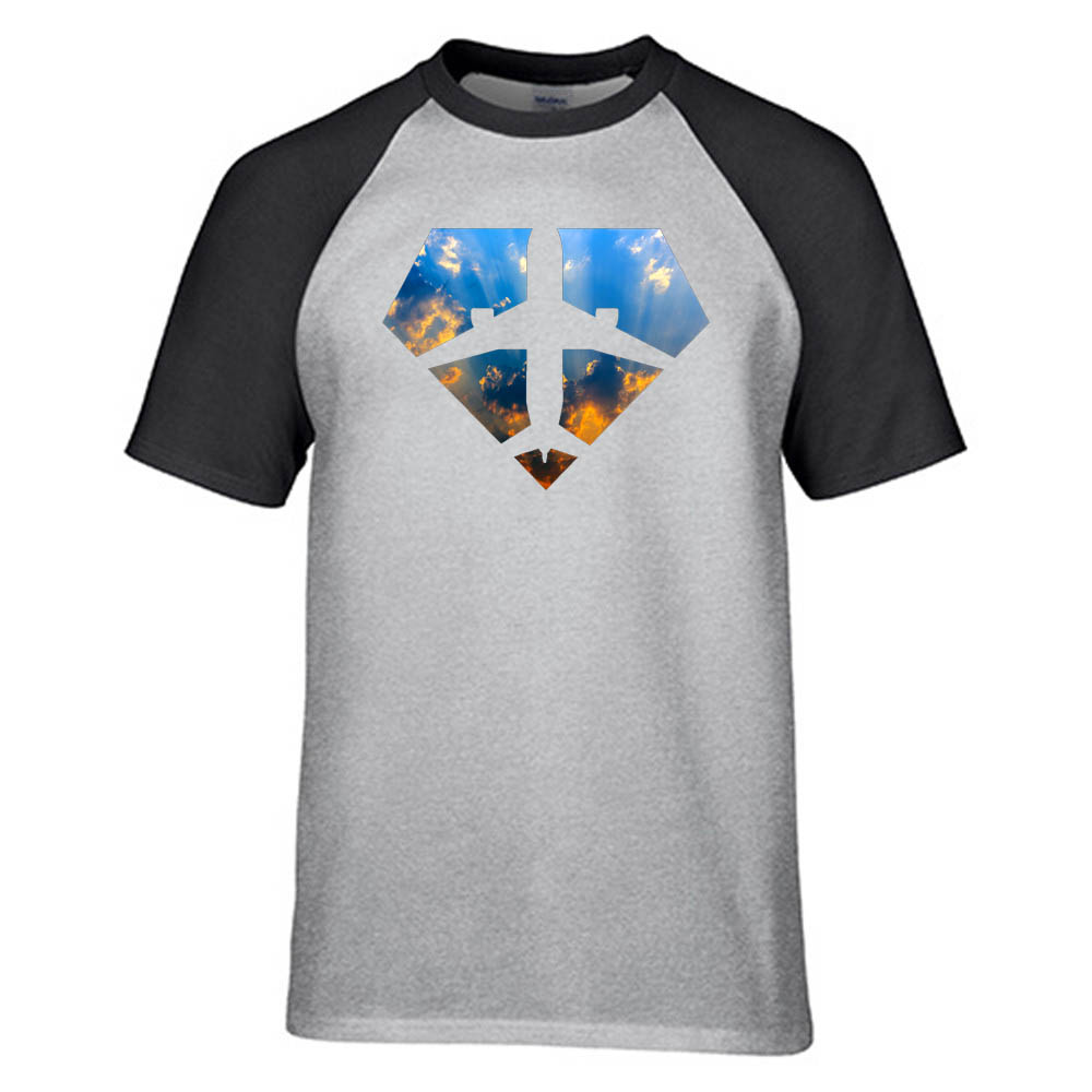 Supermen of The Skies (Sunrise) Designed Raglan T-Shirts