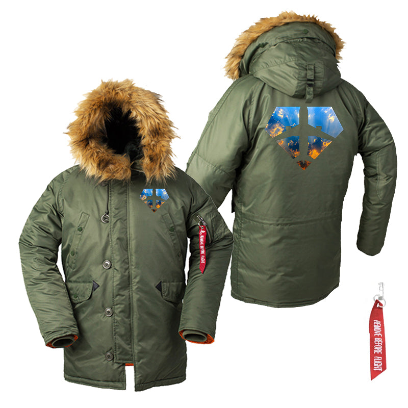 Supermen of The Skies (Sunrise) Designed Parka Bomber Jackets