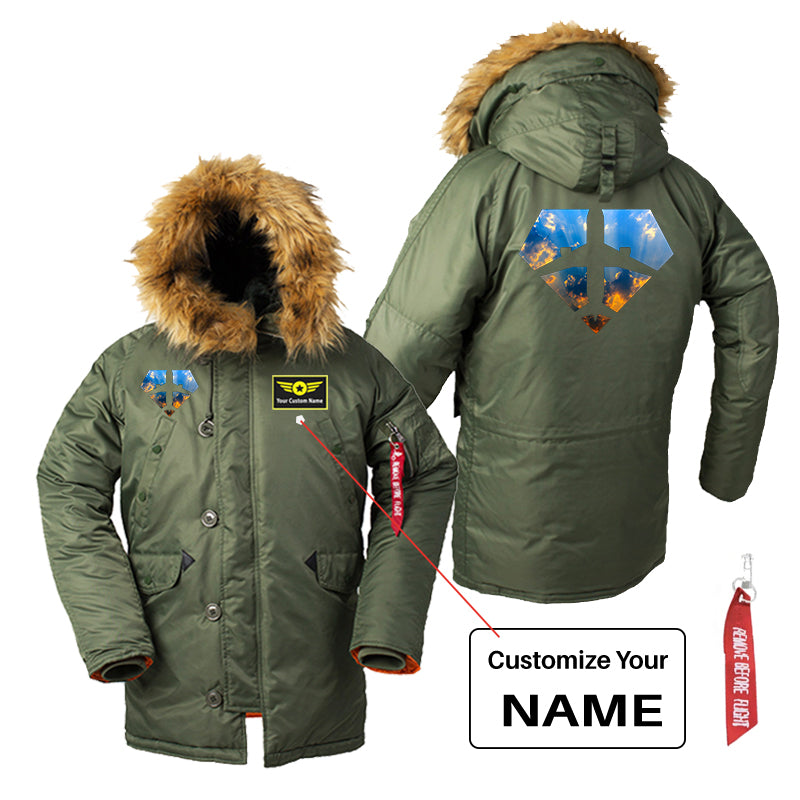 Supermen of The Skies (Sunrise) Designed Parka Bomber Jackets