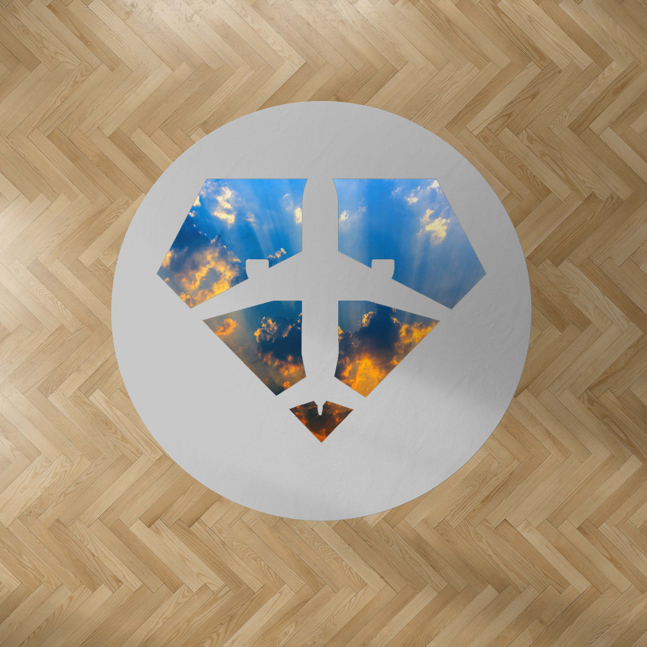 Supermen of The Skies (Sunrise) Designed Carpet & Floor Mats (Round)