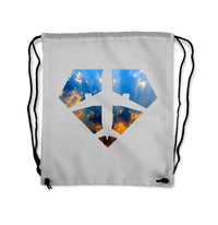 Thumbnail for Supermen of The Skies (Sunrise) Designed Drawstring Bags