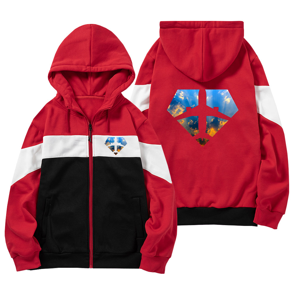 Supermen of The Skies (Sunrise) Designed Colourful Zipped Hoodies