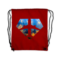 Thumbnail for Supermen of The Skies (Sunrise) Designed Drawstring Bags