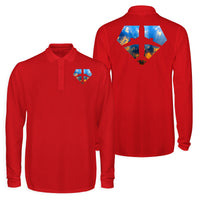 Thumbnail for Supermen of The Skies (Sunrise) Designed Long Sleeve Polo T-Shirts (Double-Side)