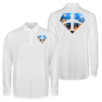Thumbnail for Supermen of The Skies (Sunrise) Designed Long Sleeve Polo T-Shirts (Double-Side)