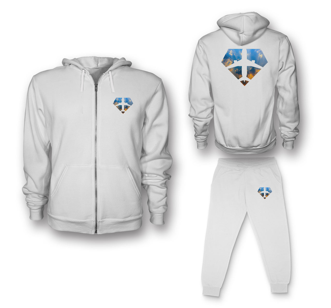 Supermen of The Skies (Sunrise) Designed Zipped Hoodies & Sweatpants Set