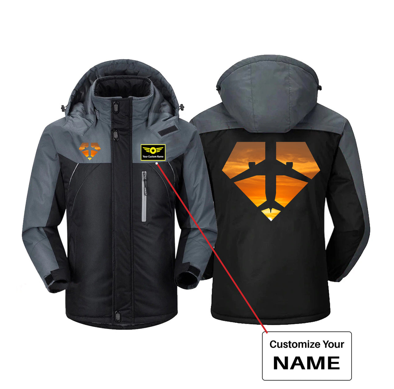 Supermen of The Skies (Sunset) Designed Thick Winter Jackets