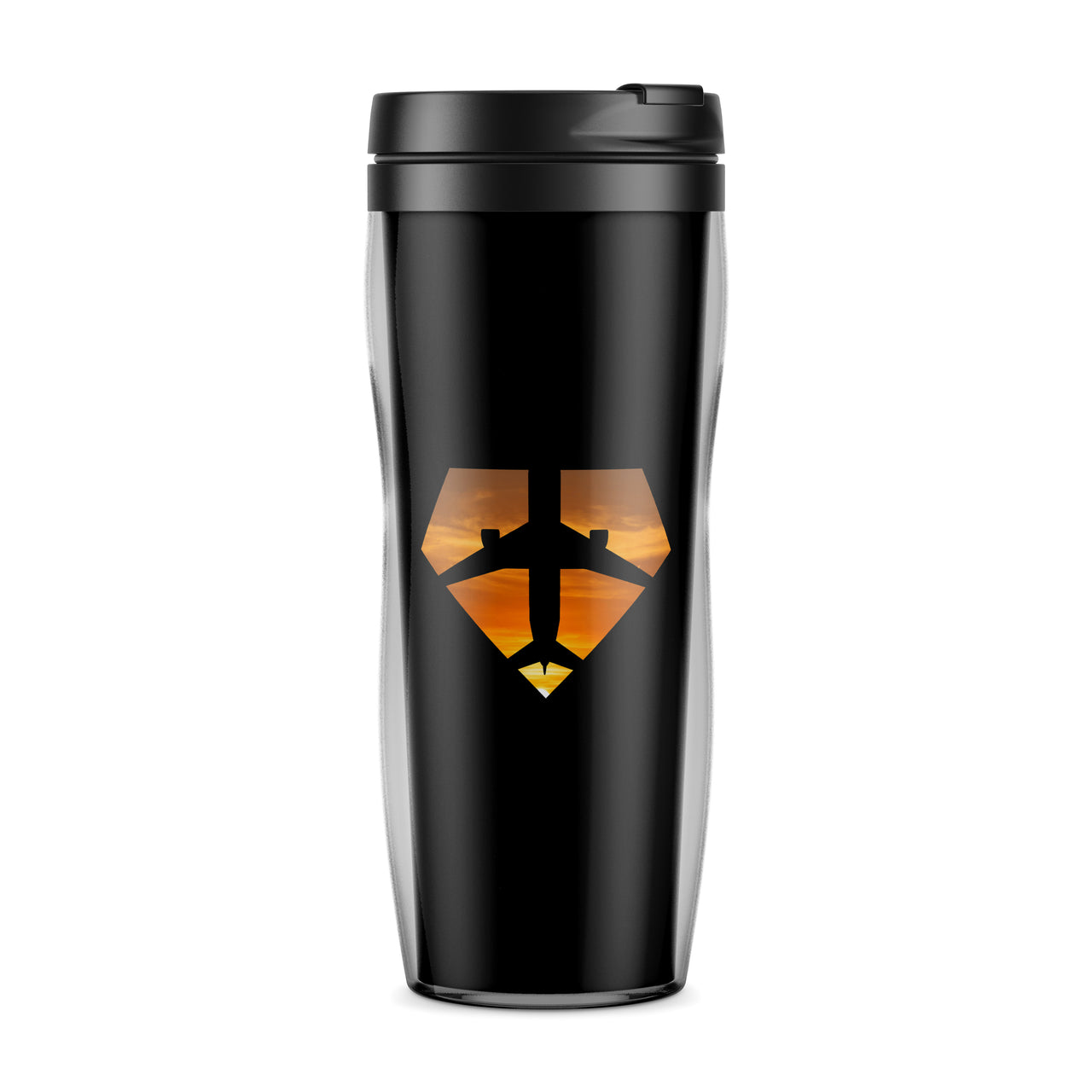 Supermen of The Skies (Sunset) Designed Travel Mugs