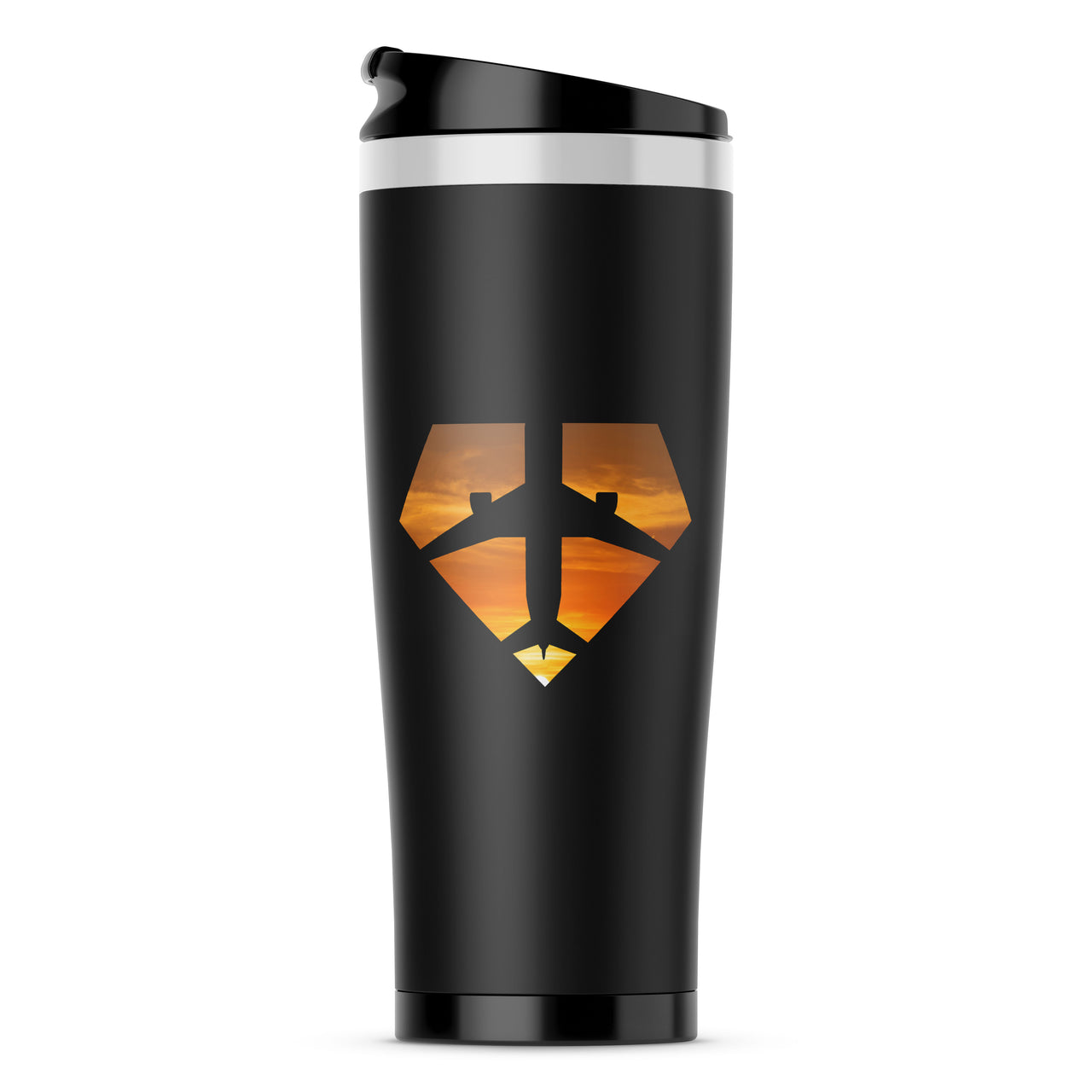Supermen of The Skies (Sunset) Designed Travel Mugs