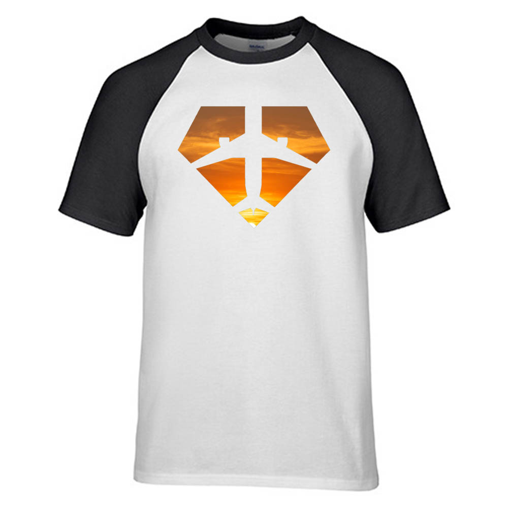 Supermen of The Skies (Sunset) Designed Raglan T-Shirts