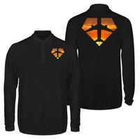 Thumbnail for Supermen of The Skies (Sunset) Designed Long Sleeve Polo T-Shirts (Double-Side)