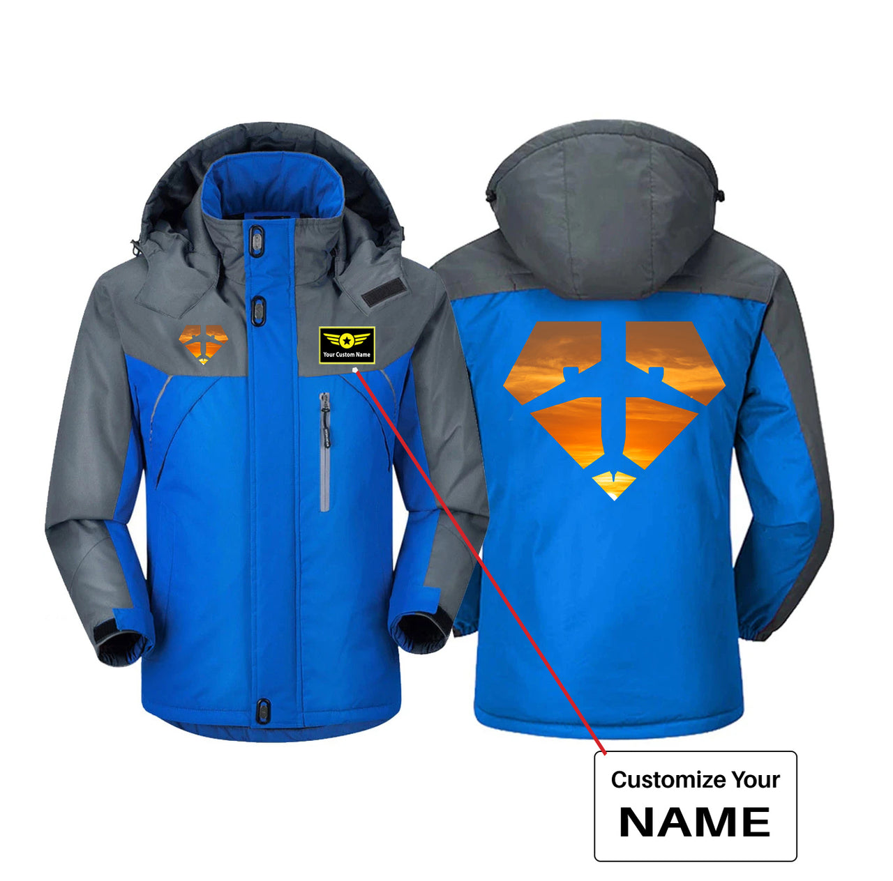 Supermen of The Skies (Sunset) Designed Thick Winter Jackets