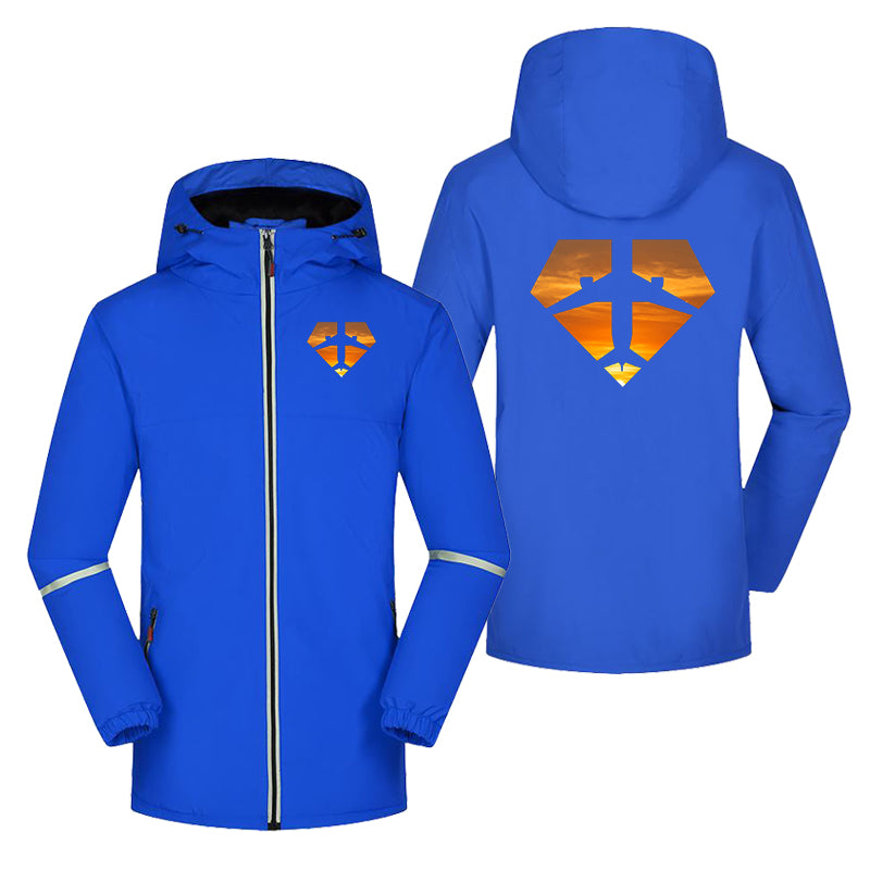 Supermen of The Skies (Sunset) Designed Rain Coats & Jackets
