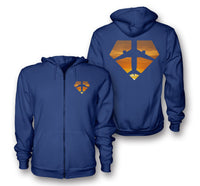 Thumbnail for Supermen of The Skies (Sunset) Designed Zipped Hoodies