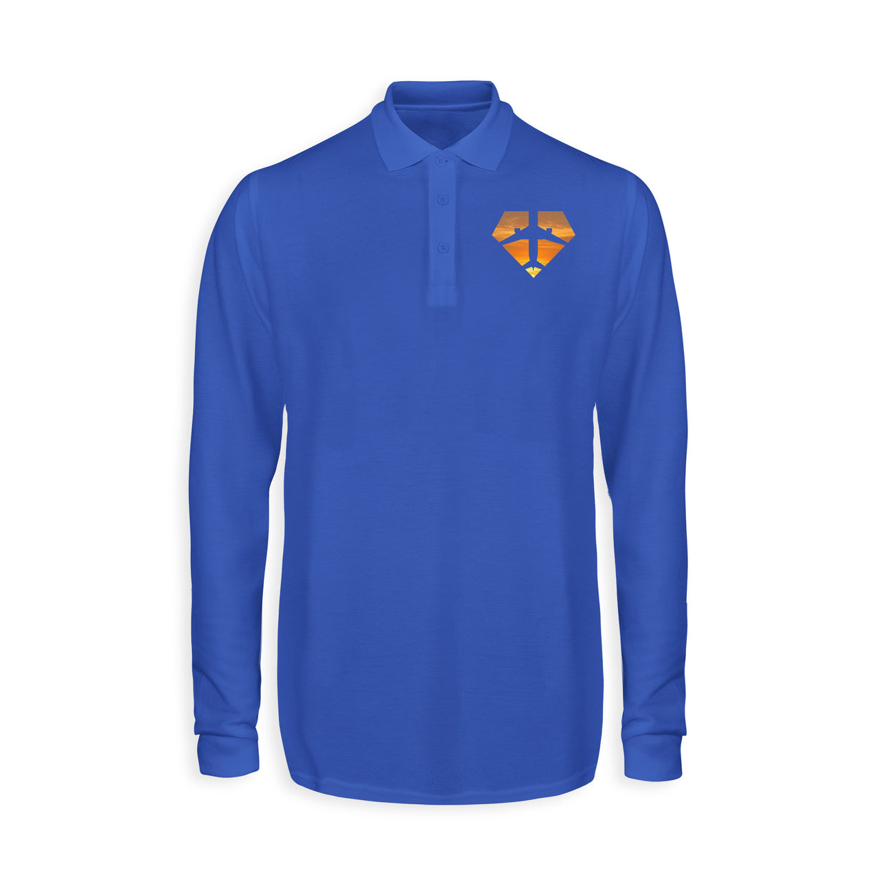 Supermen of The Skies (Sunset) Designed Long Sleeve Polo T-Shirts