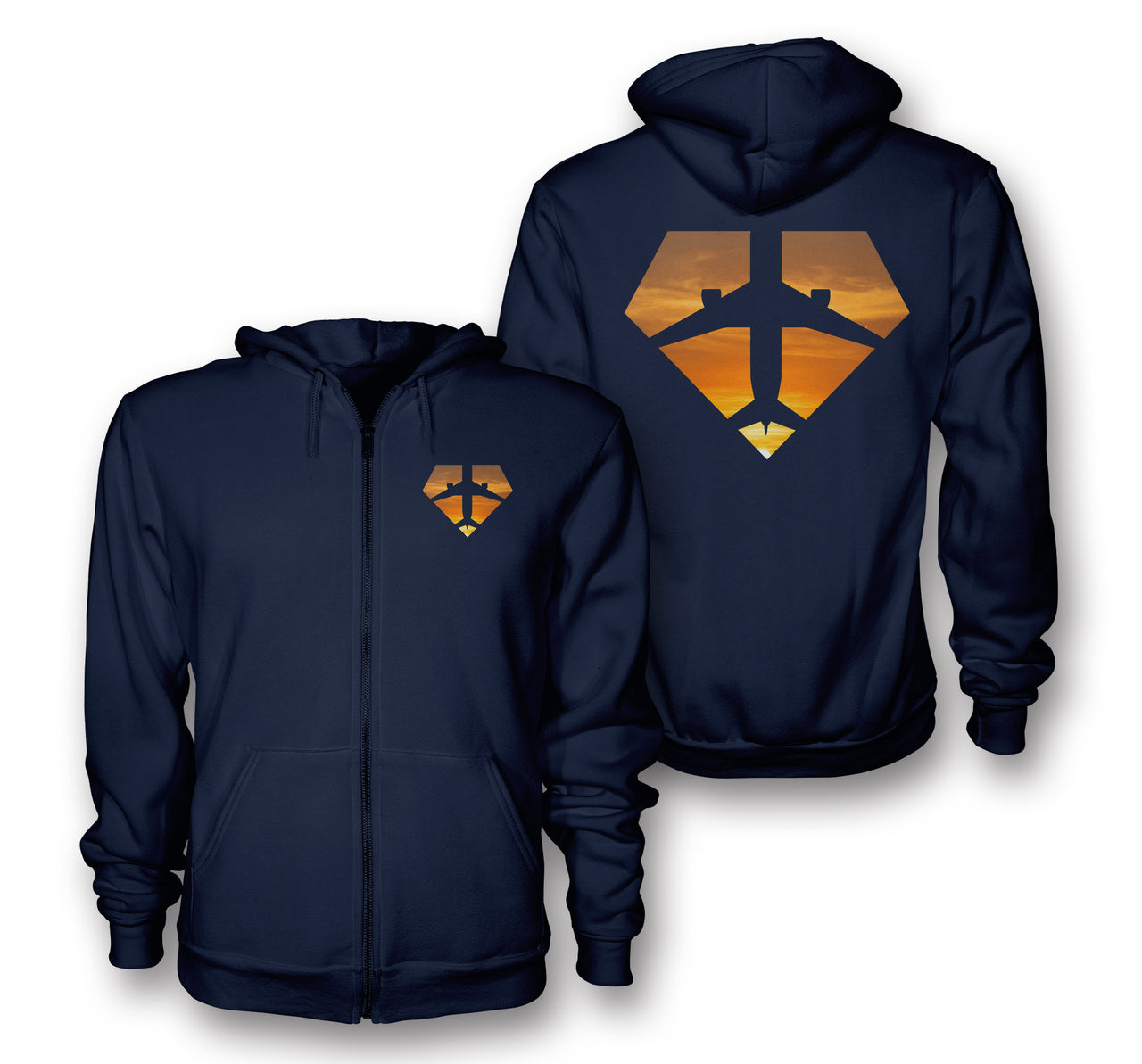 Supermen of The Skies (Sunset) Designed Zipped Hoodies