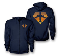 Thumbnail for Supermen of The Skies (Sunset) Designed Zipped Hoodies
