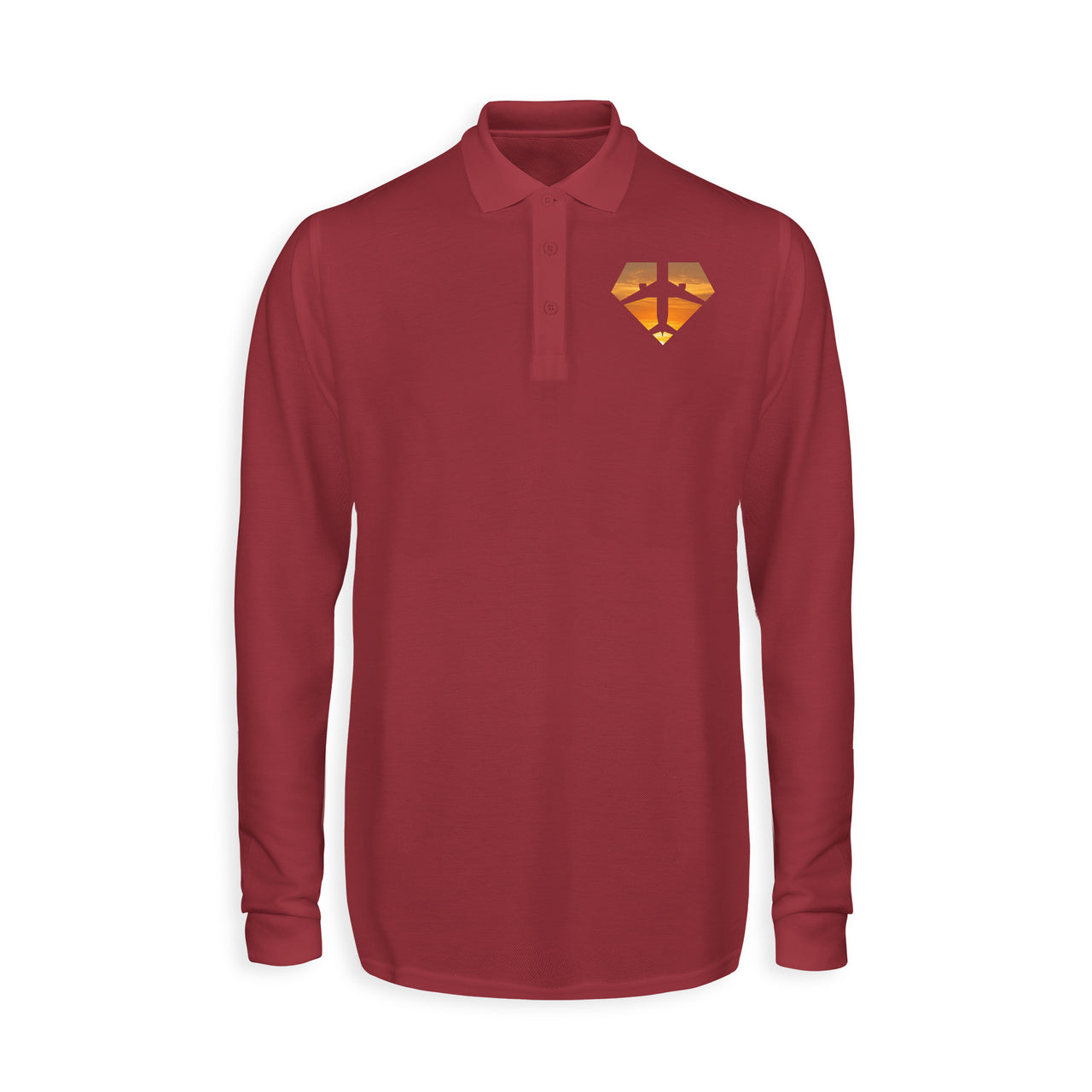 Supermen of The Skies (Sunset) Designed Long Sleeve Polo T-Shirts