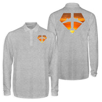 Thumbnail for Supermen of The Skies (Sunset) Designed Long Sleeve Polo T-Shirts (Double-Side)