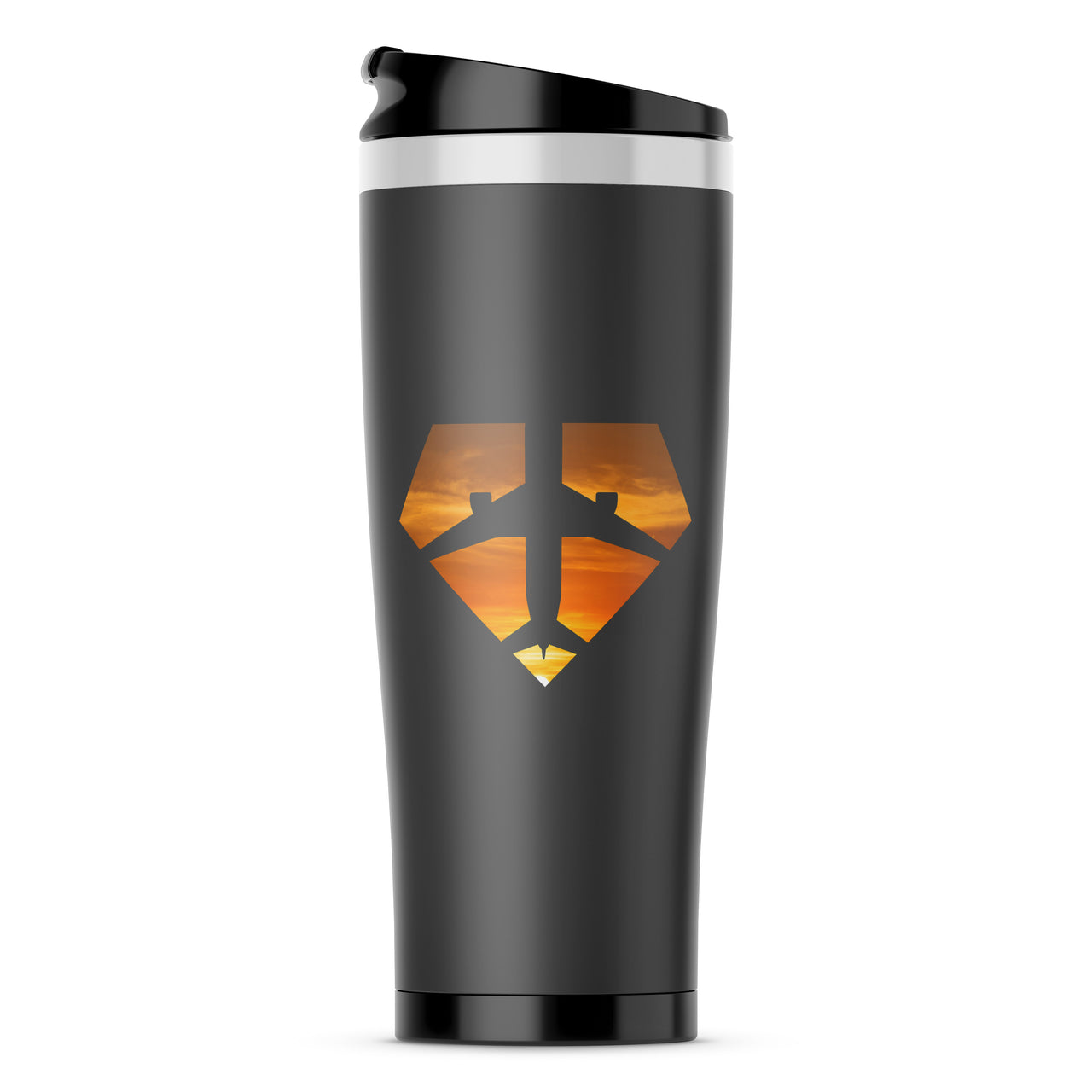 Supermen of The Skies (Sunset) Designed Travel Mugs