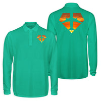 Thumbnail for Supermen of The Skies (Sunset) Designed Long Sleeve Polo T-Shirts (Double-Side)