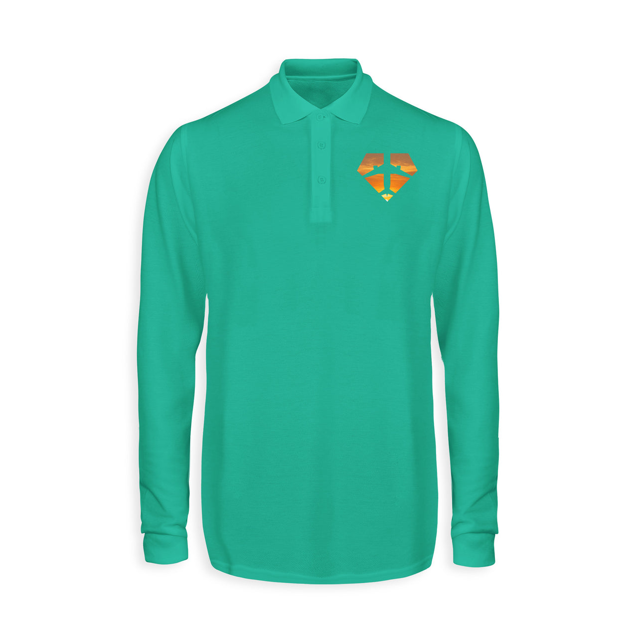 Supermen of The Skies (Sunset) Designed Long Sleeve Polo T-Shirts