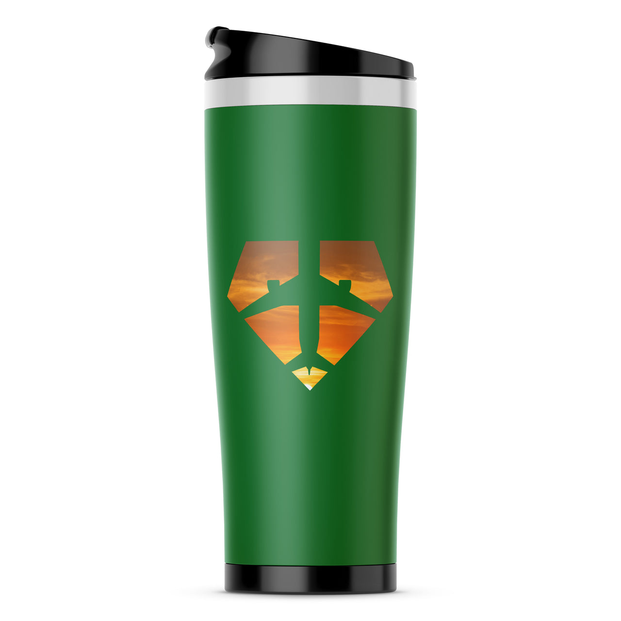 Supermen of The Skies (Sunset) Designed Travel Mugs