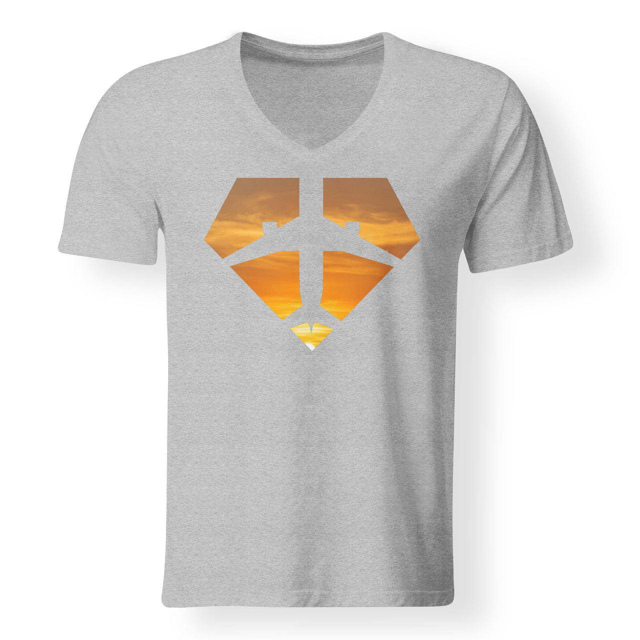 Supermen of The Skies (Sunset) Designed V-Neck T-Shirts