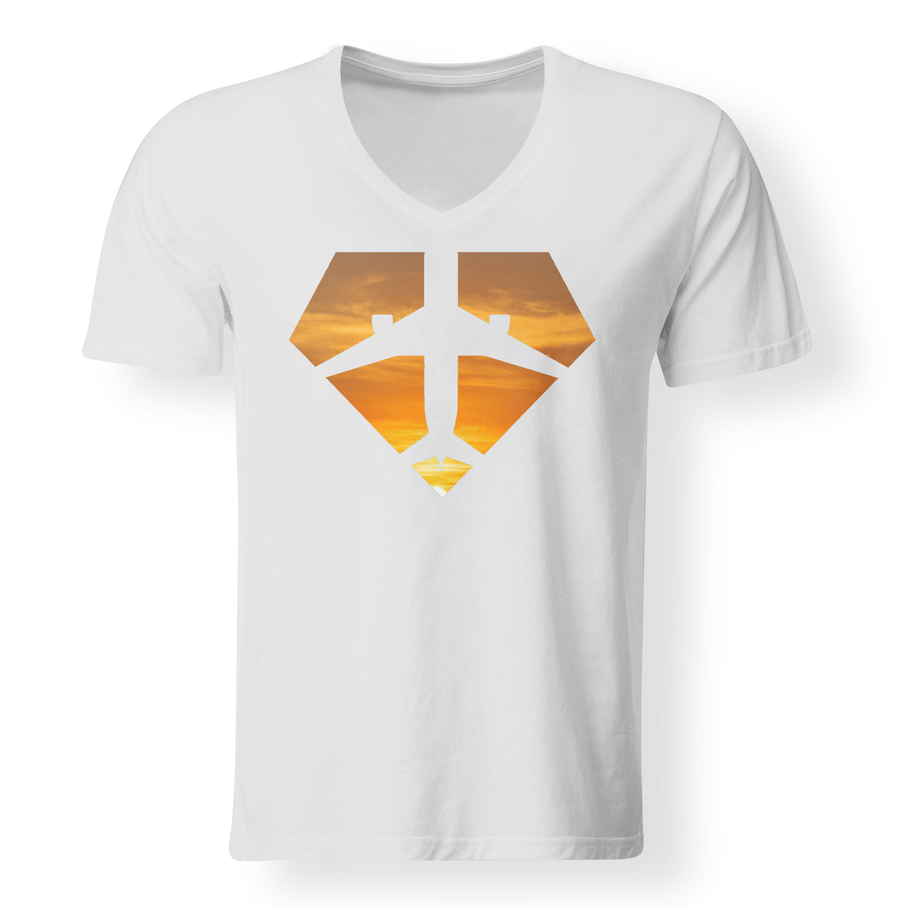 Supermen of The Skies (Sunset) Designed V-Neck T-Shirts