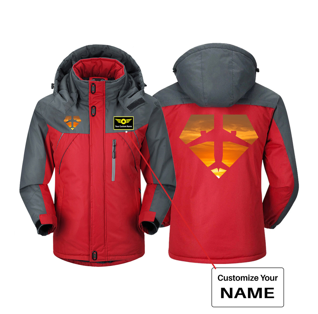 Supermen of The Skies (Sunset) Designed Thick Winter Jackets