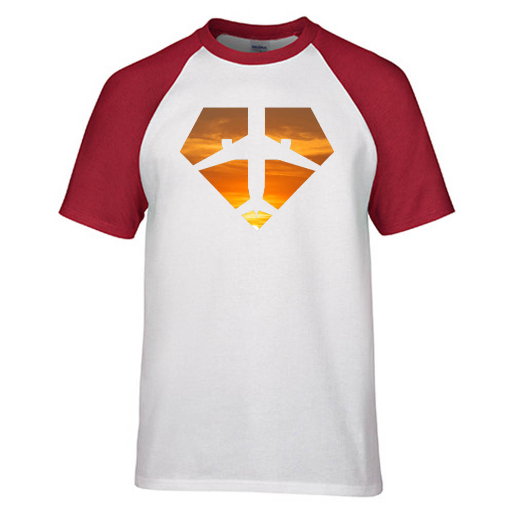 Supermen of The Skies (Sunset) Designed Raglan T-Shirts