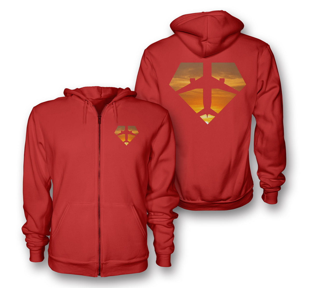 Supermen of The Skies (Sunset) Designed Zipped Hoodies