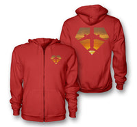 Thumbnail for Supermen of The Skies (Sunset) Designed Zipped Hoodies