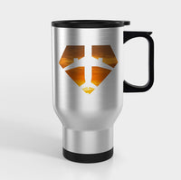 Thumbnail for Supermen of The Skies (Sunset) Designed Travel Mugs (With Holder)