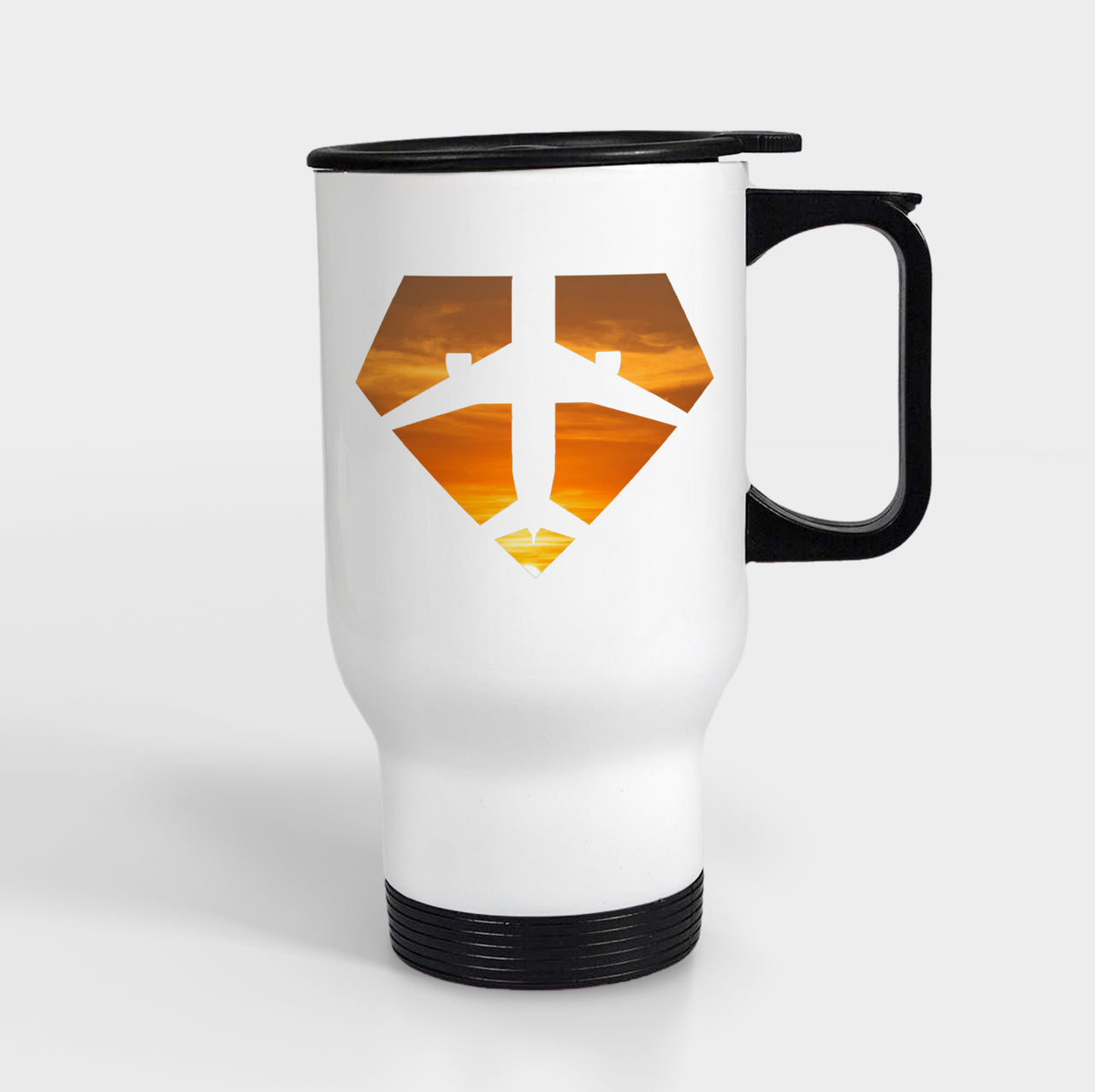 Supermen of The Skies (Sunset) Designed Travel Mugs (With Holder)