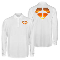 Thumbnail for Supermen of The Skies (Sunset) Designed Long Sleeve Polo T-Shirts (Double-Side)